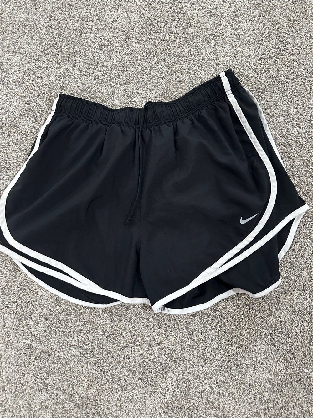 Nike Black Athletic Shorts with White Piping